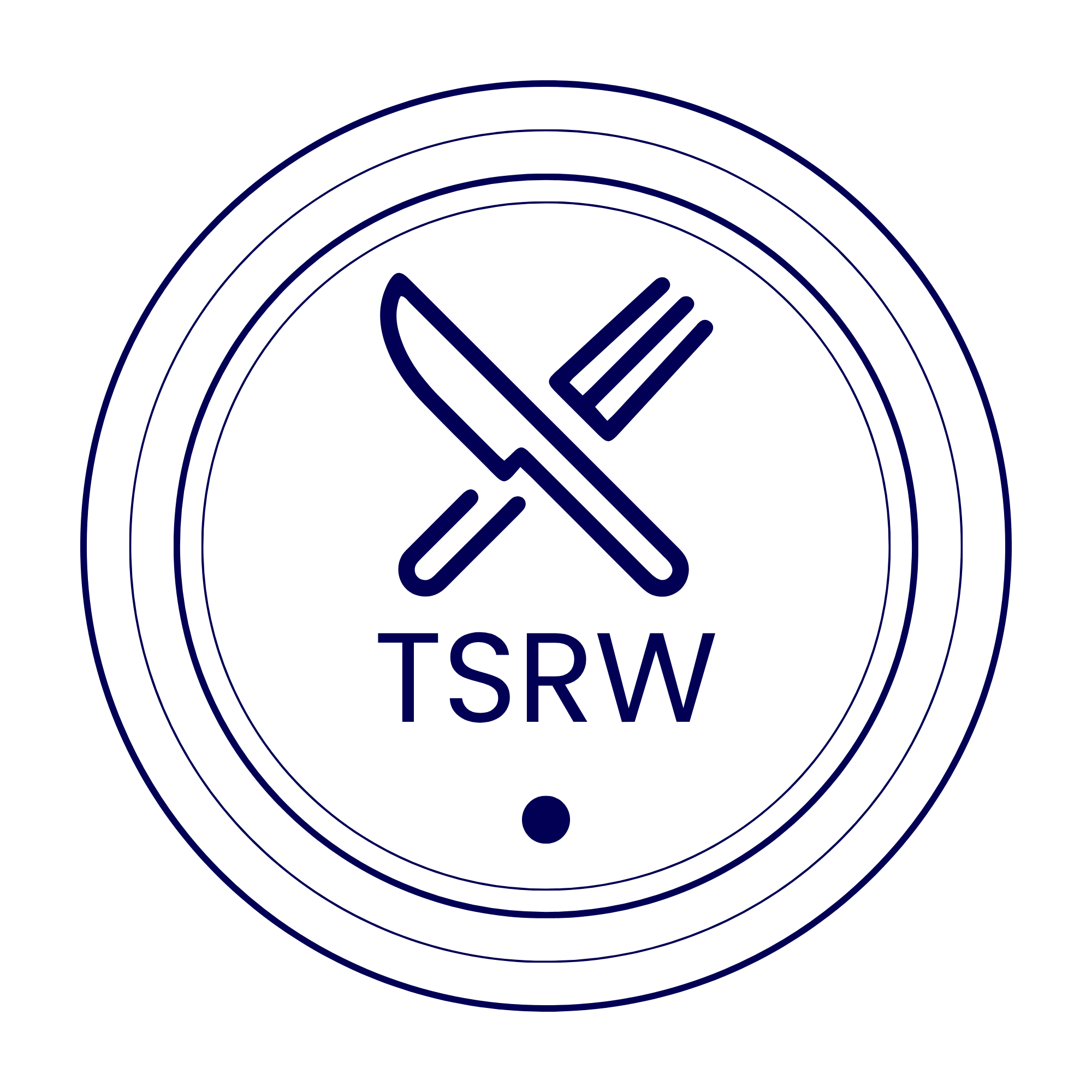 Navy Blue Minimalist Geometric Restaurant Logo